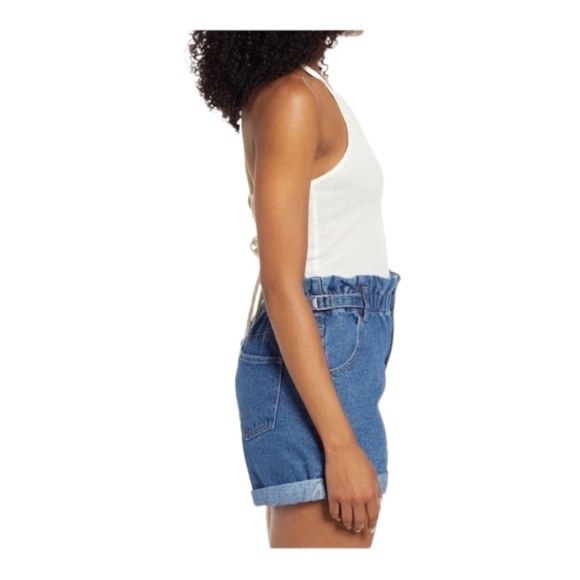 Bp Nordstrom Ribbed Tie Back Crop Tank top - Picture 3 of 12